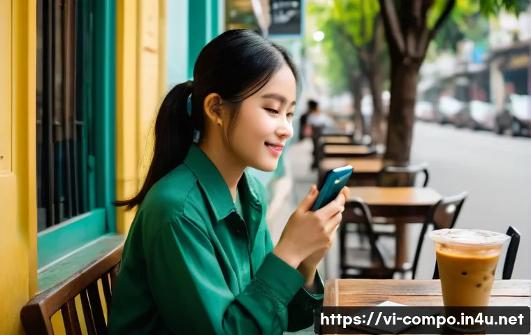 작곡가로서의 창의적 작업 방식 - **Prompt:** A young Vietnamese female musician, dressed in stylish casual wear, sits at a charming, ...